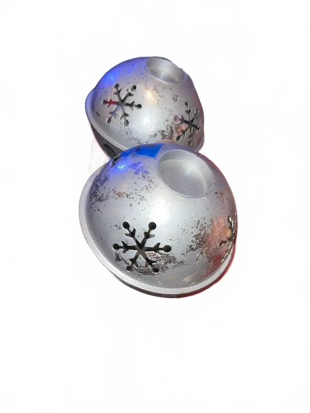 Two Vintage Style Metal Jingle Bell Stocking Holders